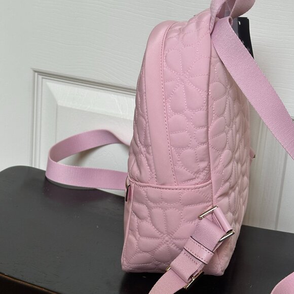KATE SPADE SPADE FLOWER QUILTED FABRIC SMALL BACKPACK:NWT PINK HORIZON main image 4